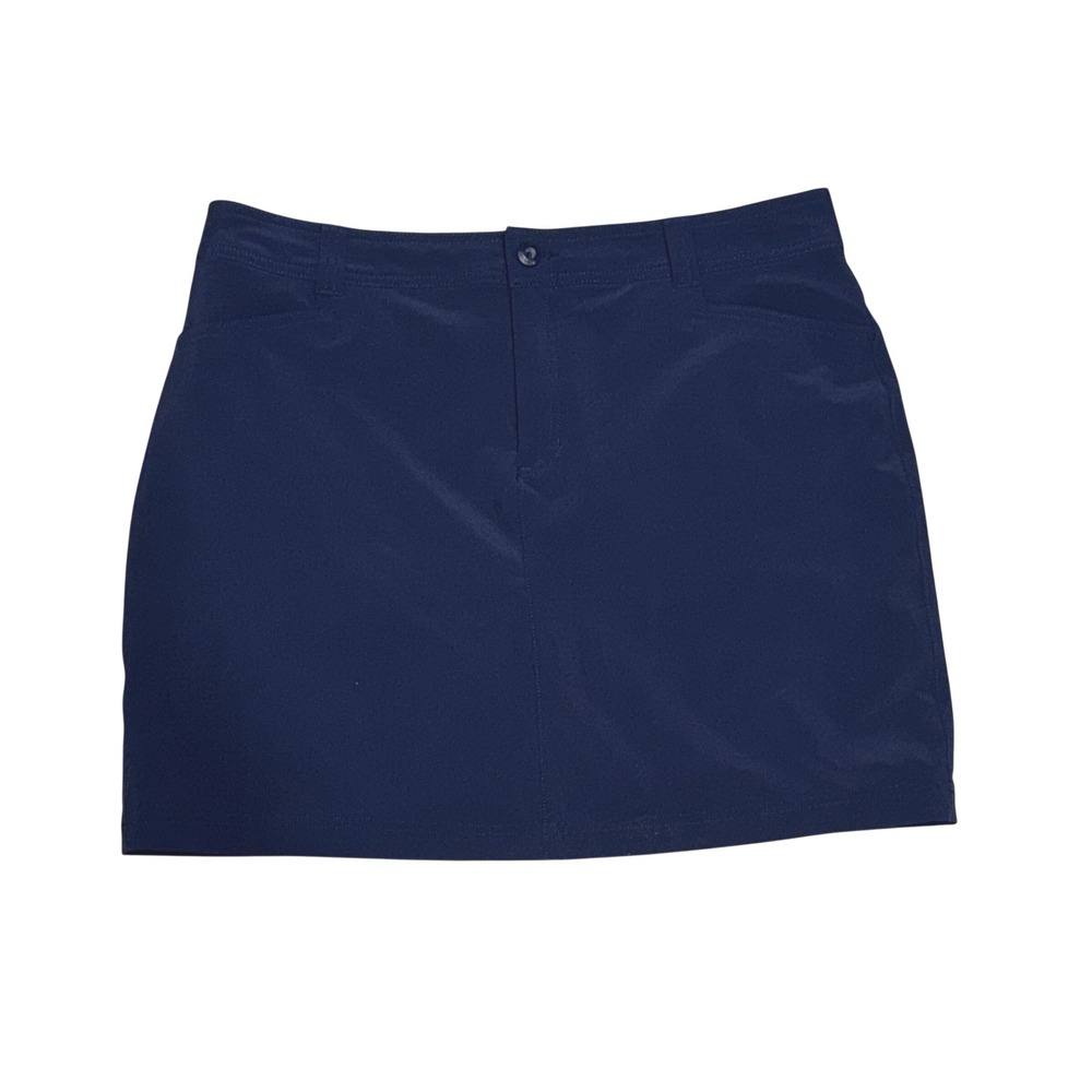 Eddie Bauer Skort Women 14 Navy Blue EUC Active Golf Hiking Stretch Pockets